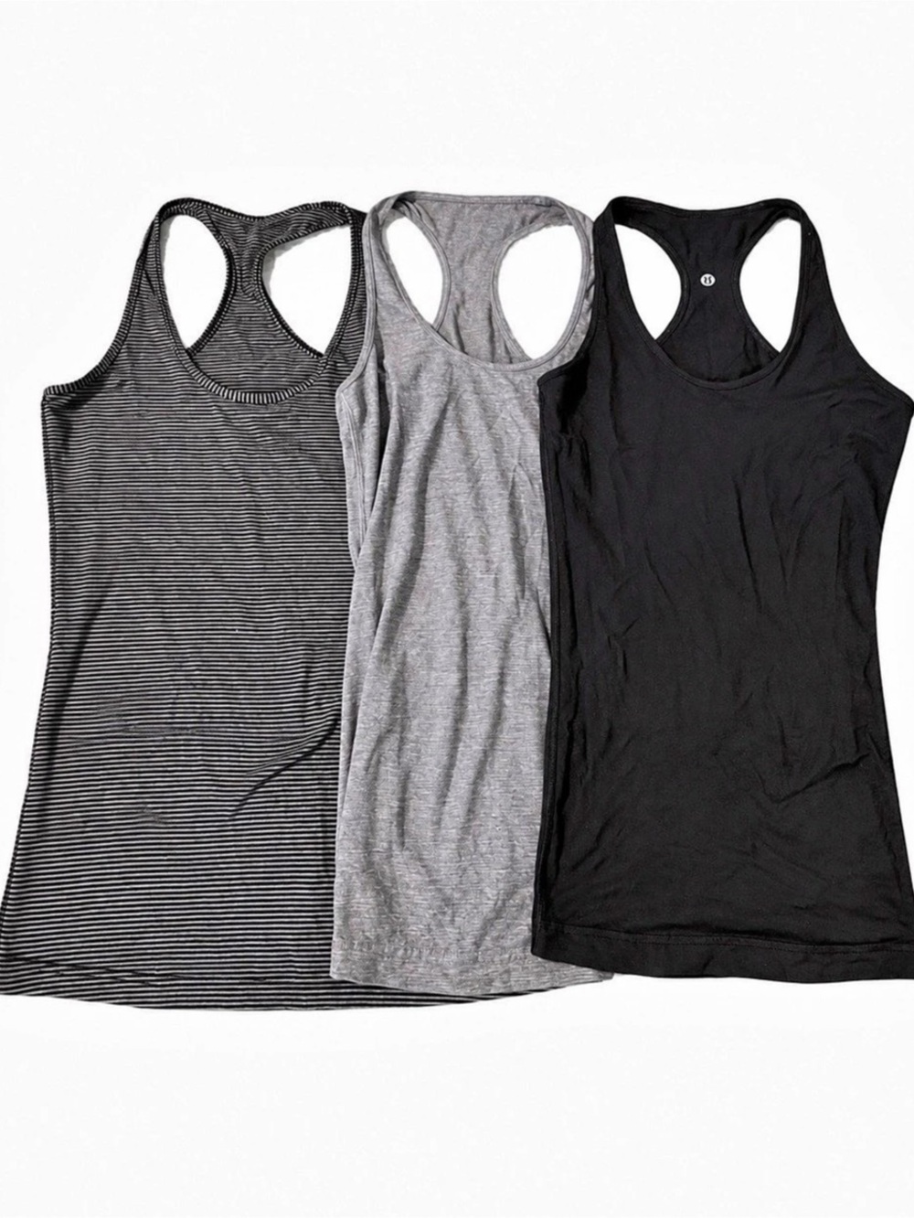 Lululemon Cool Racerback Women's Tank Top 3-Piece Set Black & Gray